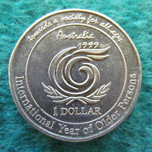 Australian 1999 1 Dollar International Year Of Older Persons Queen Elizabeth Coin - Circulated
