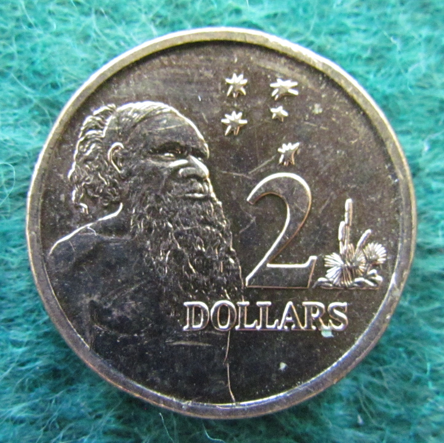 Australian 1999 2 Dollar Aboriginal Elder Queen Elizabeth Coin - Circulated