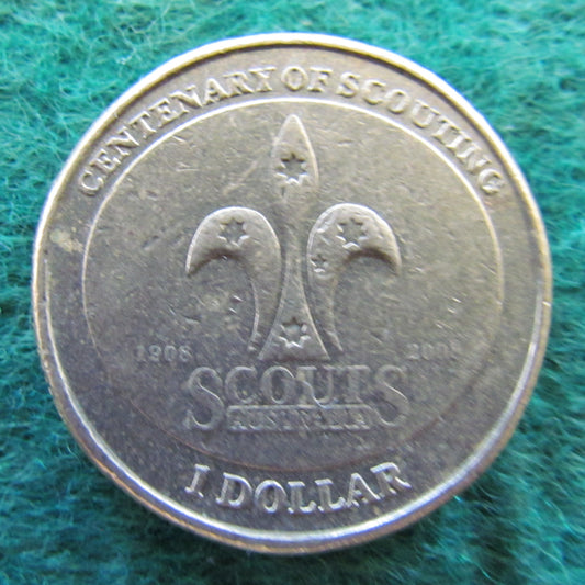 Australian 2008 1 Dollar Centenary Of Scouting Queen Elizabeth Coin - Circulated