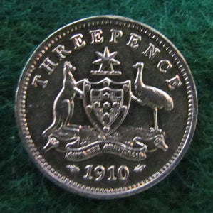 Australian 1910 Threepence King Edward II Coin