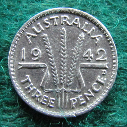 Australian 1942 D 3d Three Pence King George VI Coin Circulated