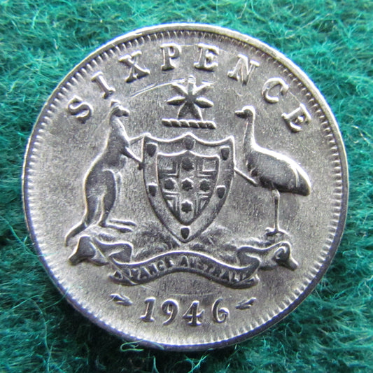 Australian 1946 6d Sixpence King George VI Coin