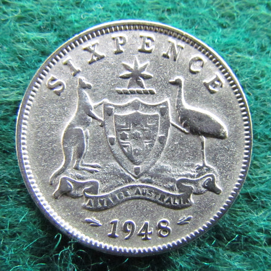 Australian 1948 6d Sixpence King George VI Coin