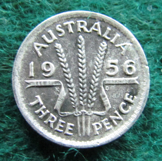 Australian 1956 3d Three Pence Queen Elizabeth II Coin