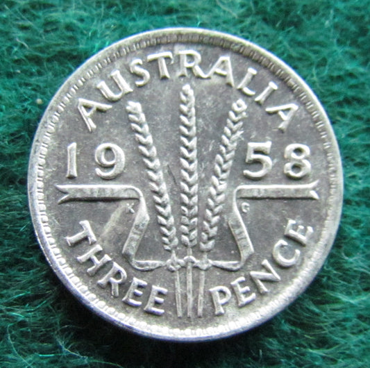 Australian 1958 3d Three Pence Queen Elizabeth II Coin
