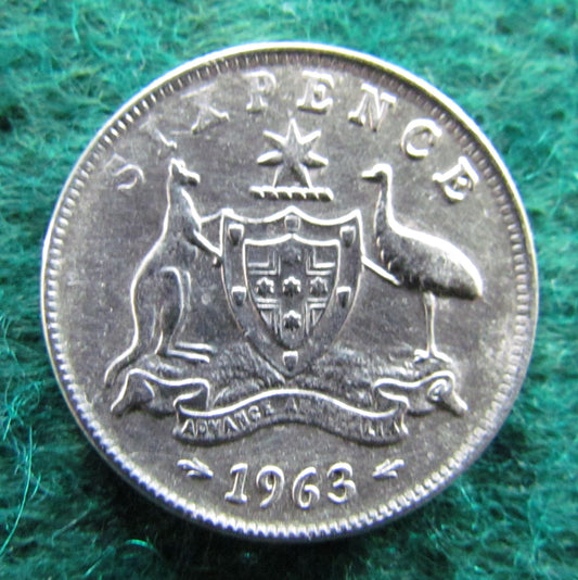 Australian 1963 6d Sixpence Queen Elizabeth II Coin