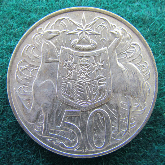 Australian 1966 Round Silver 50 Cent Queen Elizabeth II Coin - Circulated