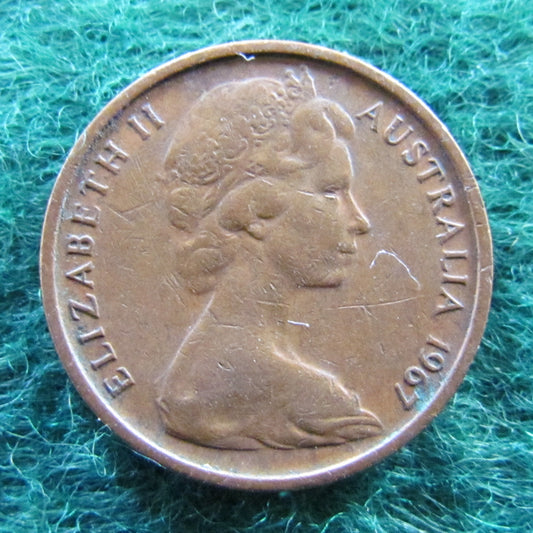 Australian 1967 1 Cent Queen Elizabeth Coin
