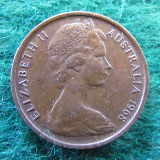 Australian 1968 1 Cent Queen Elizabeth Coin