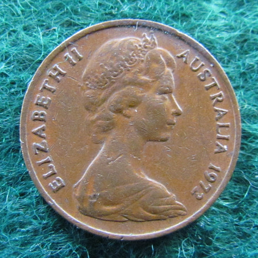 Australian 1972 1 Cent Queen Elizabeth Coin