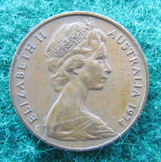 Australian 1974 2 Cent Queen Elizabeth II Coin