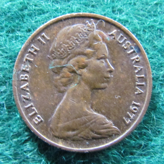 Australian 1977 1 Cent Queen Elizabeth Coin