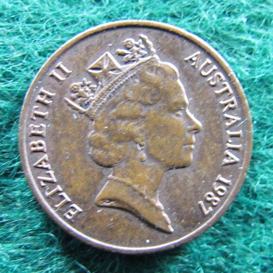 Australian 1987 1 Cent Queen Elizabeth Coin