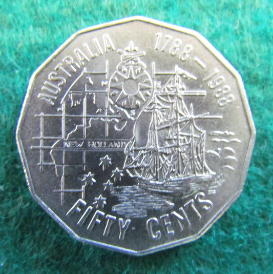Australian 1988 50 Cent Coin Australia 1788 - 1988