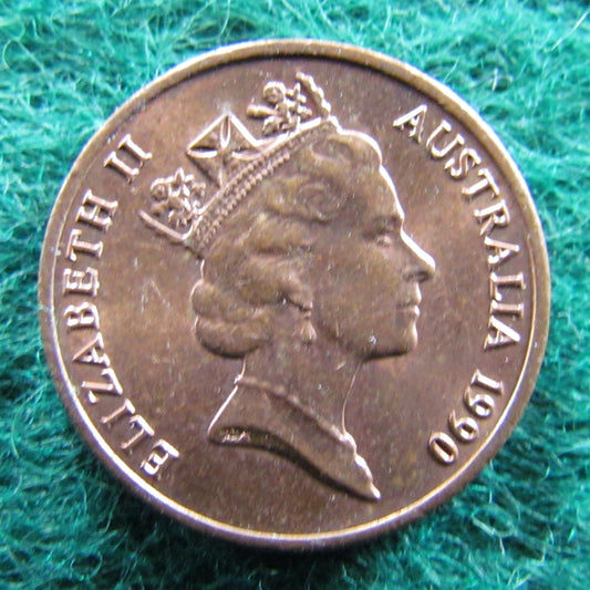 Australian 1990 1 Cent Queen Elizabeth Coin