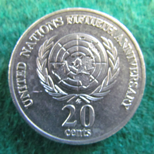 Australian 1995 20 Cent United Nations Fifteenth Anniversary Queen Elizabeth Coin - Circulated