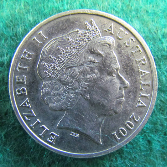 Australian 2001 20 Cent Sir Donald Bradman Queen Elizabeth Coin - Circulated