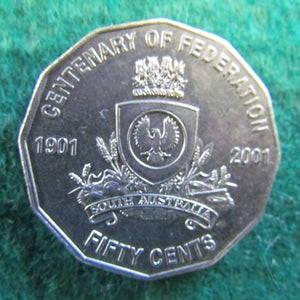 Australian 2001 50 Cent Coin Centenary Of Federation South Australia