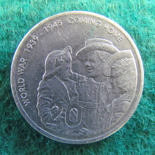 Australian 2005 20 Cent Coin World War 1939 - 1945 Coming Home - Circulated