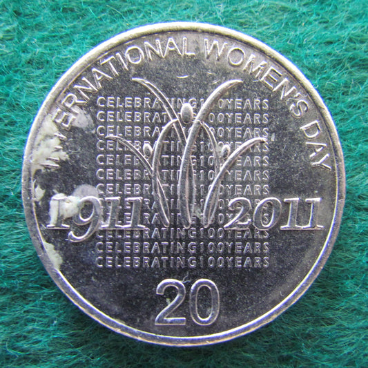 Australian 2011 20 Cent Coin International Womens Day - Circulated
