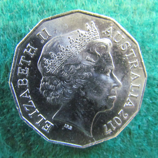 Australian 2017 Coat Of Arms 50 Cent Queen Elizabeth Coin - Circulated