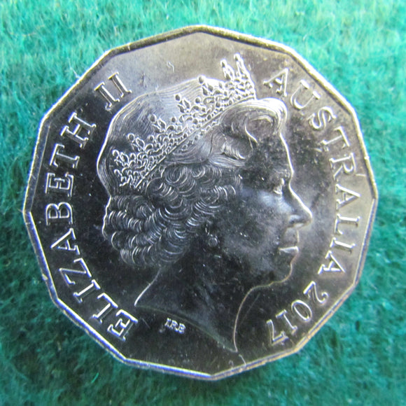 Australian 2017 Coat Of Arms 50 Cent Queen Elizabeth Coin - Circulated