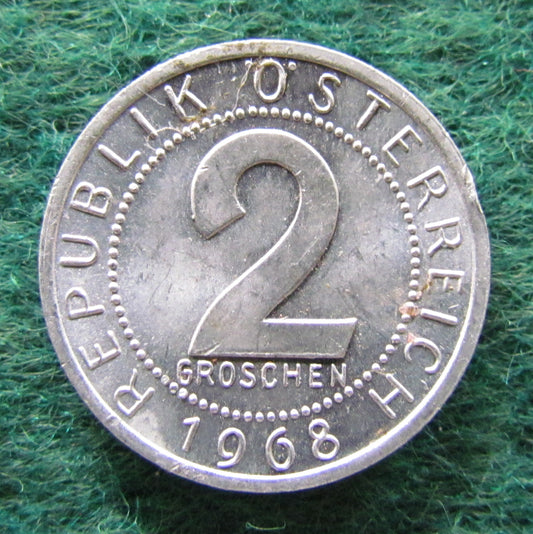 Austria 1968 2 Groschen Coin