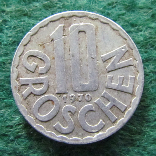 Austria 1970 10 Groschen Coin - Circulated