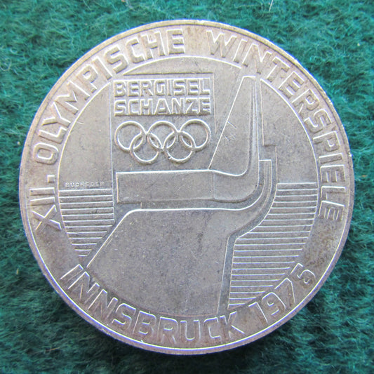 Austria 1976 100 Schilling Coin Innsbruck XII Winter Olympics Sky Slope