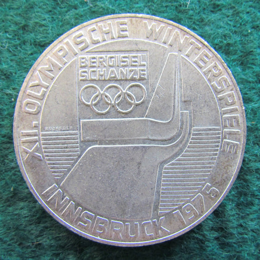 Austria 1976 100 Schilling Coin Innsbruck XII Winter Olympics Sky Slope