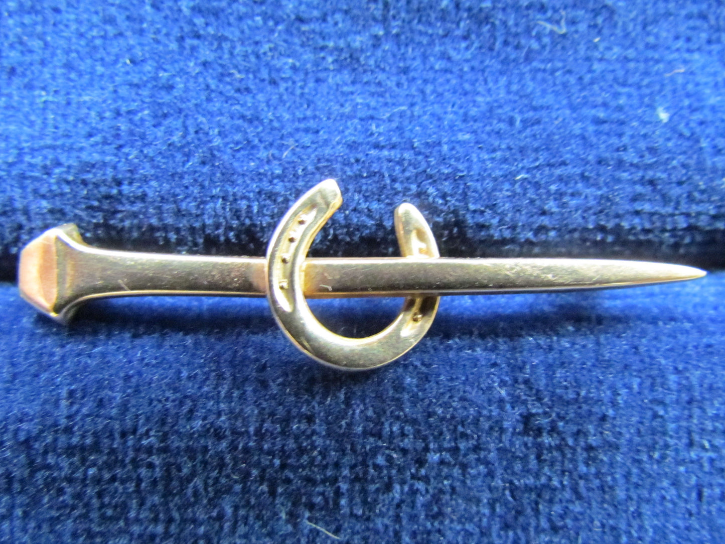 Australian Rodd 9ct Gold Horseshoe On Nail Bar Brooch