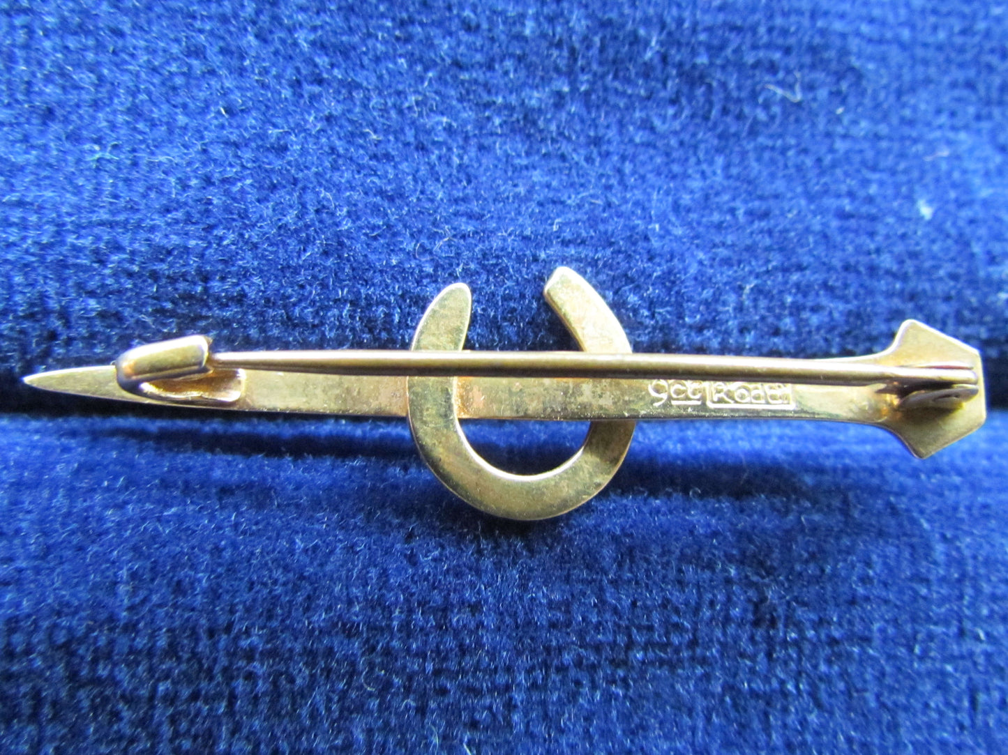 Australian Rodd 9ct Gold Horseshoe On Nail Bar Brooch