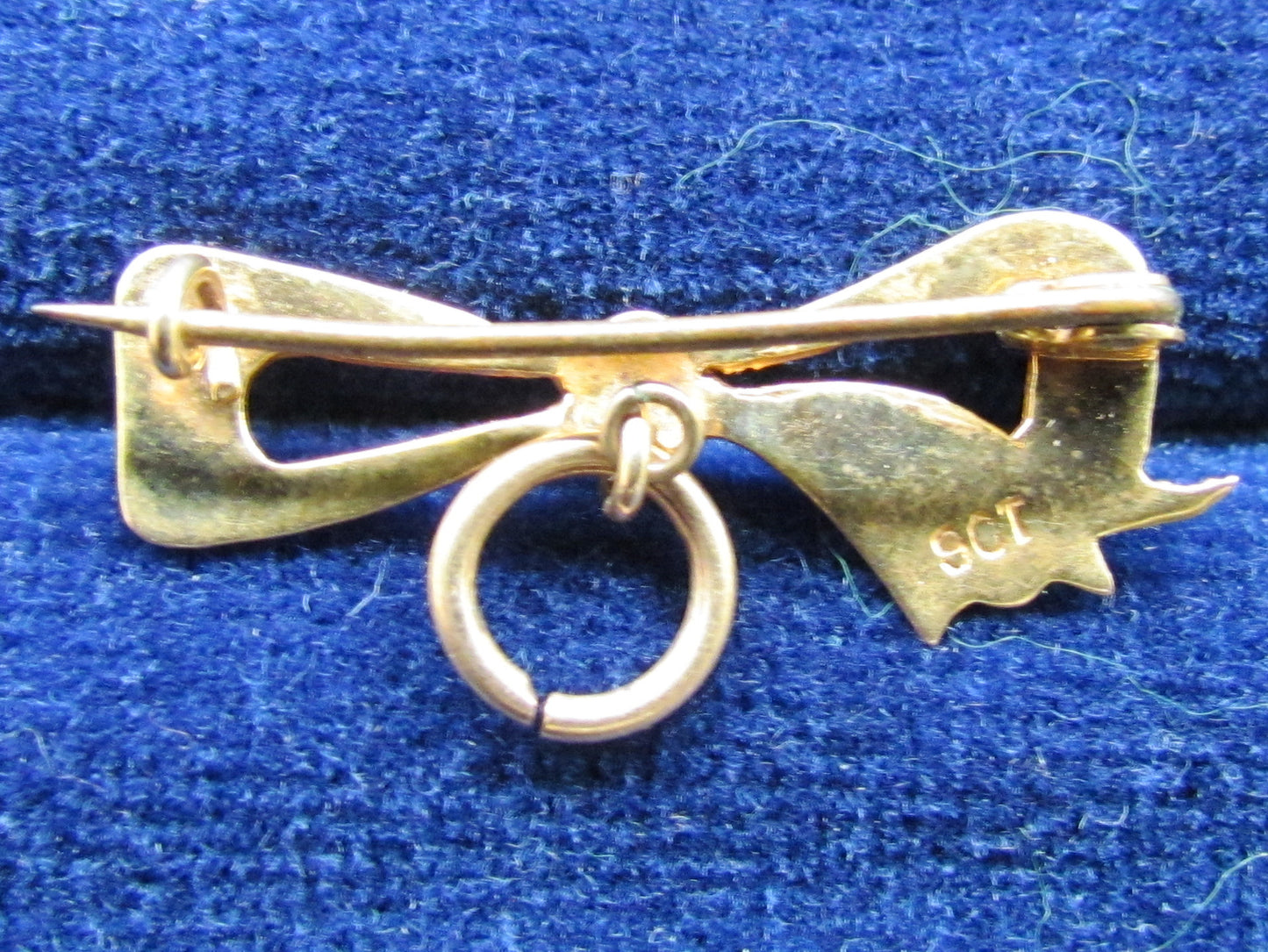 9ct Gold Bow Brooch With Jump Ring