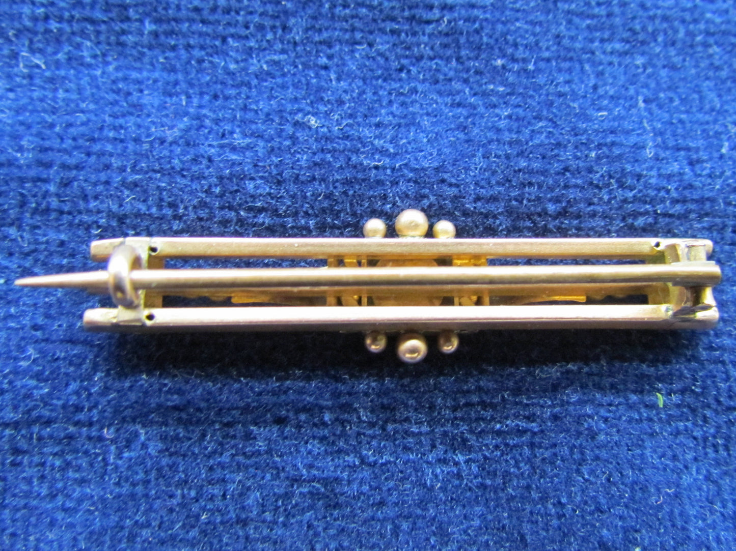 9ct Gold Triple Bar Brooch Set With A Diamond Hallmarked