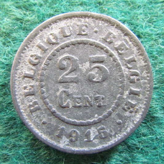 Belgium 1915 25 Centimes Coin German Occupation Currency - Circulated