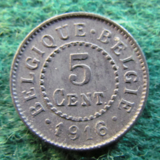 Belgium 1916 5 Centimes Coin German Occupation Currency - Circulated