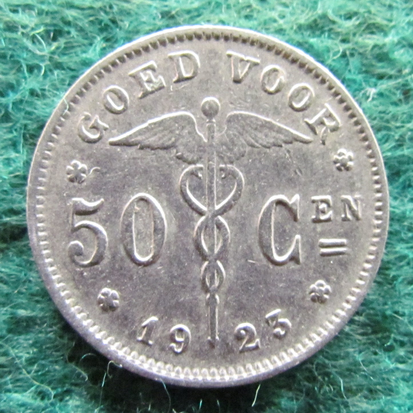 Belgium 1923 50 Centimes Coin