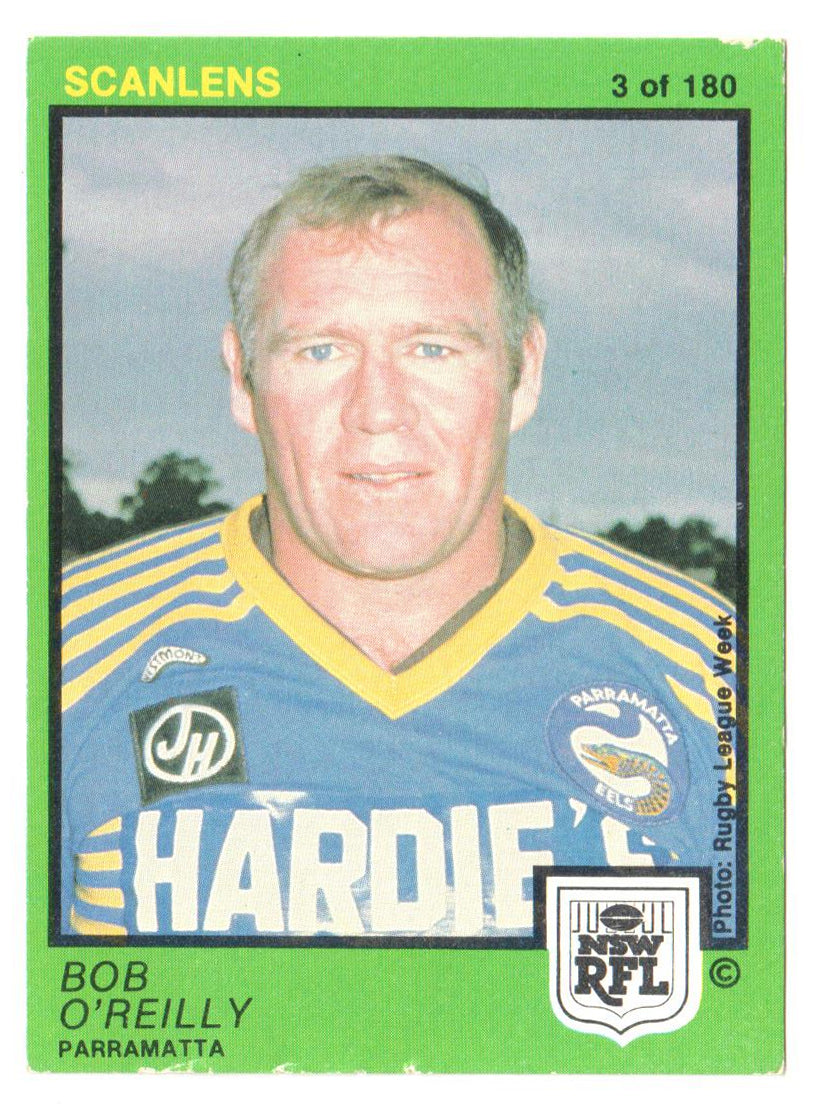 Scanlens 1982 NSW RFL Football Card 3 of 180 - Bob O'Reilly - Parramatta