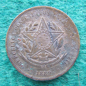 Brazil 1889 20 Reis Coin - Circulated