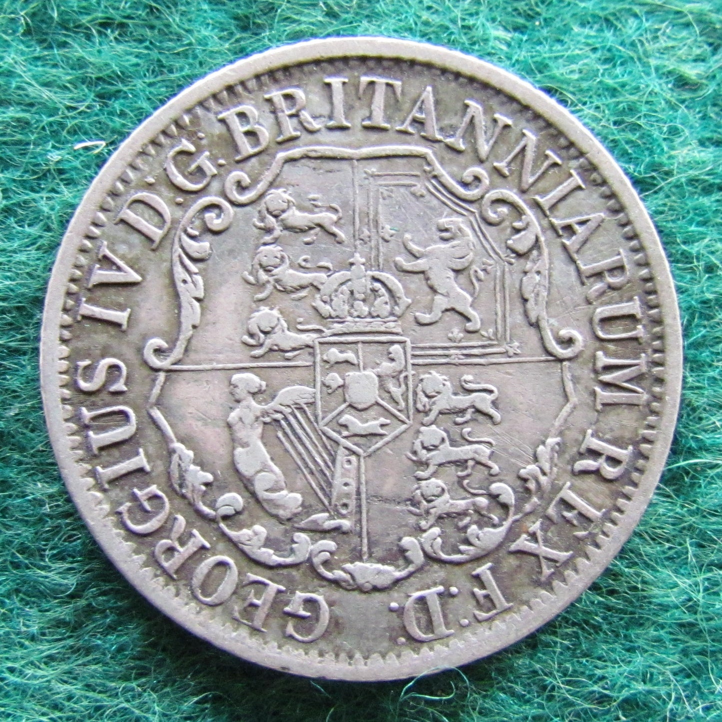 British West Indies 1822 Anchor Money 1/4 Dollar Silver Coin Quarter Dollar Coin