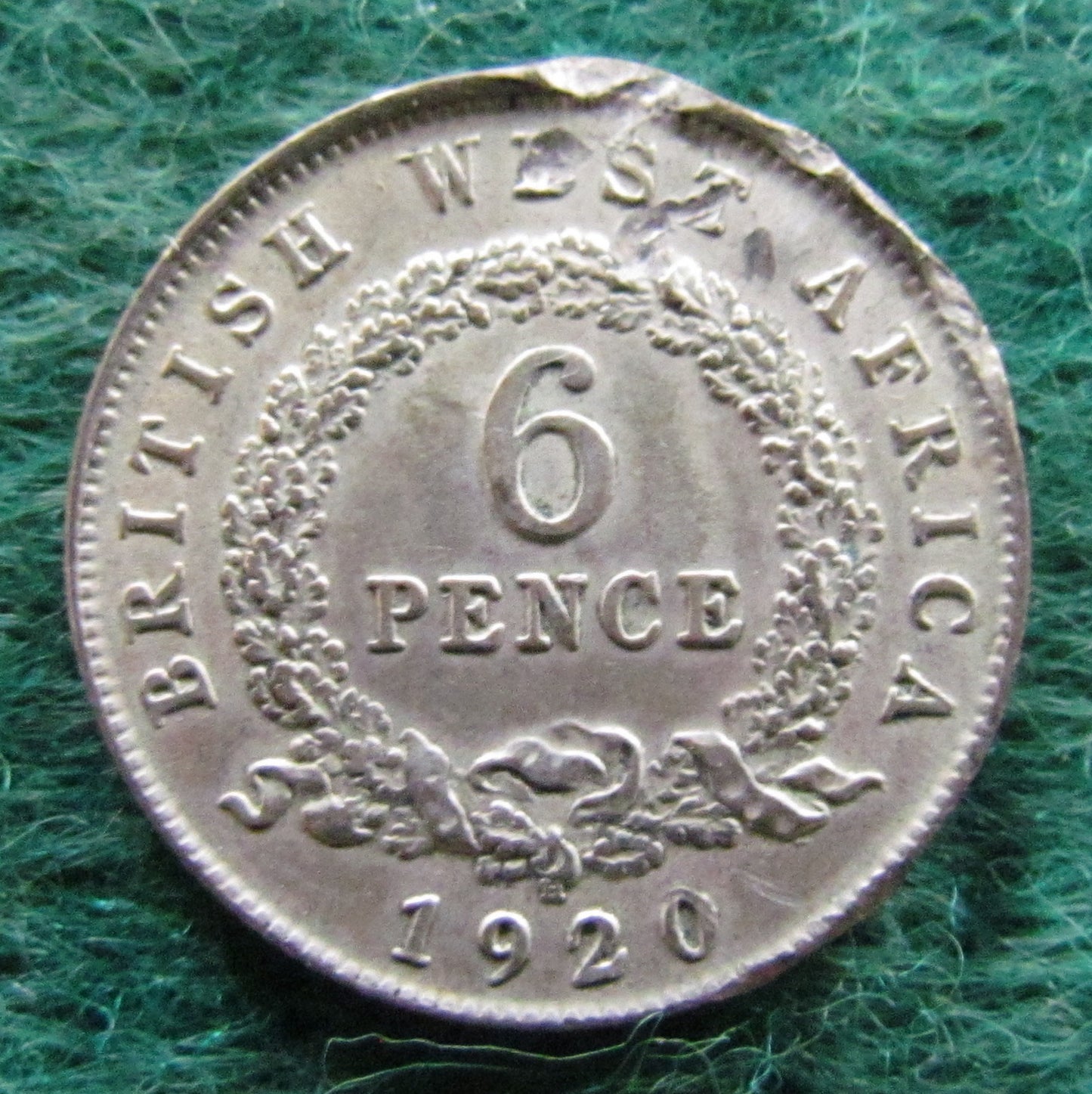 British West Africa 1920 Sixpence 6 Pence King George V Coin - Circulated