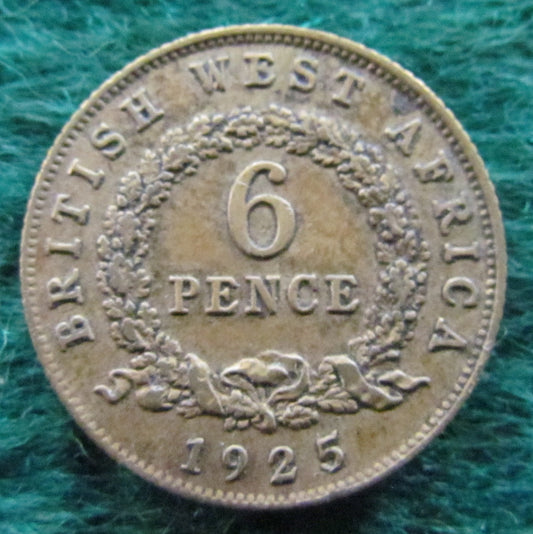 British West Africa 1920 Sixpence 6 Pence King George V Coin - Circulated