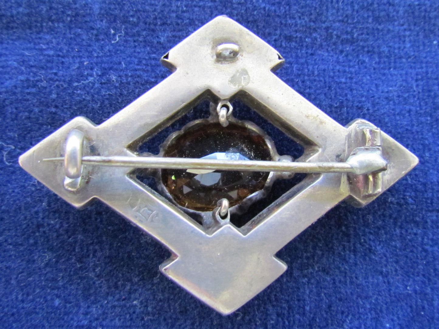 Silver And Enamel Claw Set Citrine Brooch Diamond registration Mark For 1867
