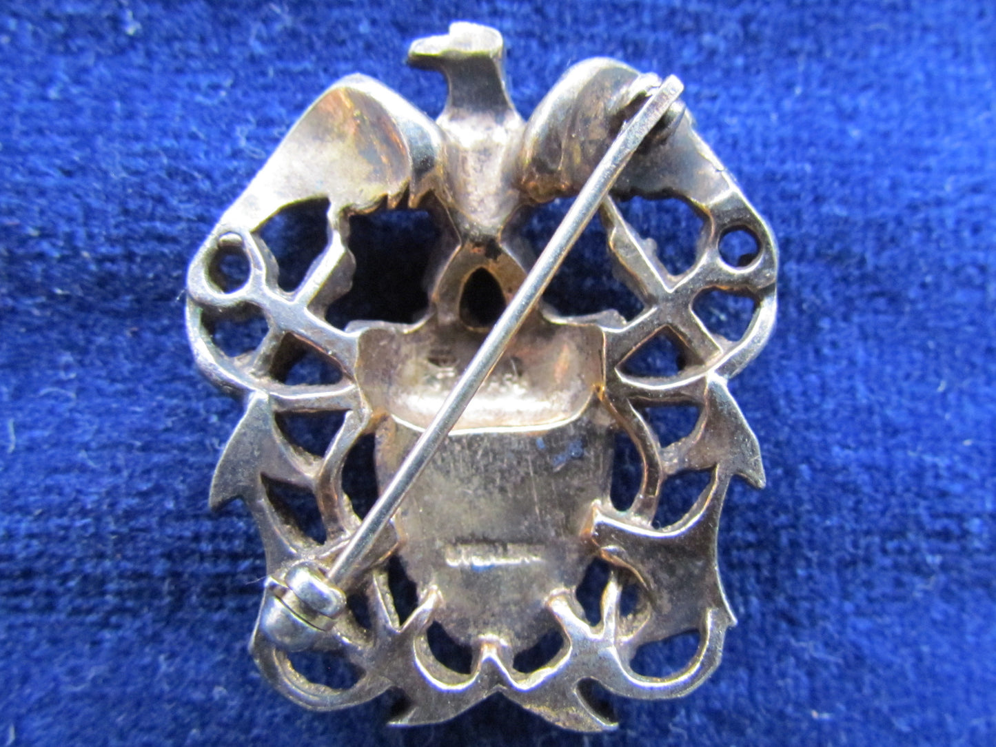Silver American Sweethearts Brooch Depicting Stars And Stripes The Eagle And Set With Non Preious Stones