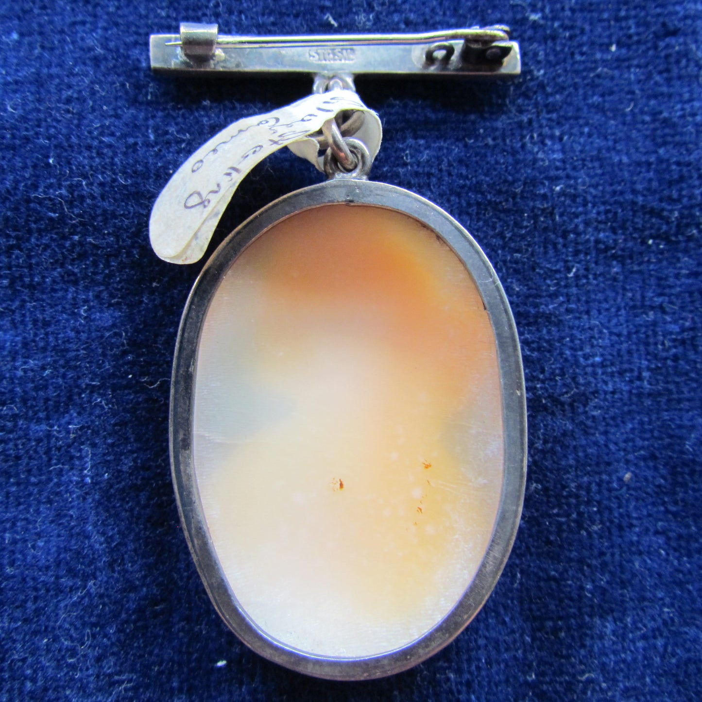 Sterling Silver Cameo Pendant On A Bar Brooch