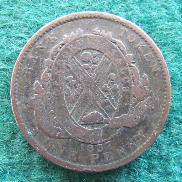 Canada 1837 1 Penny Bank Token Province Du Bas Canada Deux Sous Coin