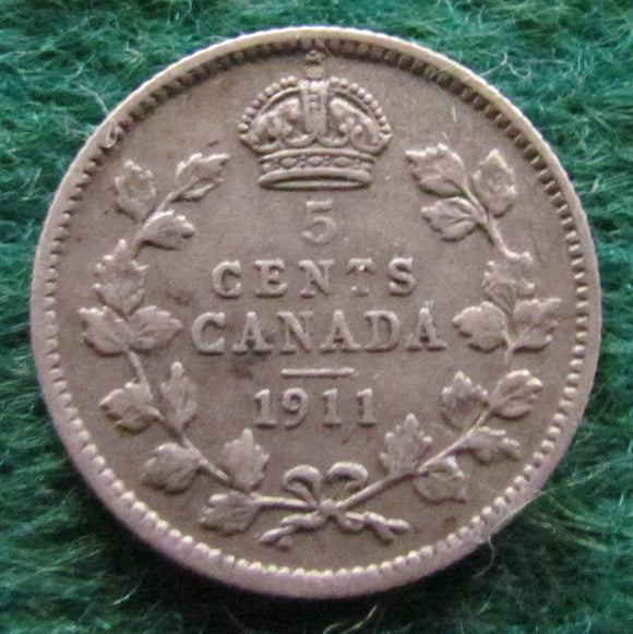 Canada 1911 5 Cent King George V Coin