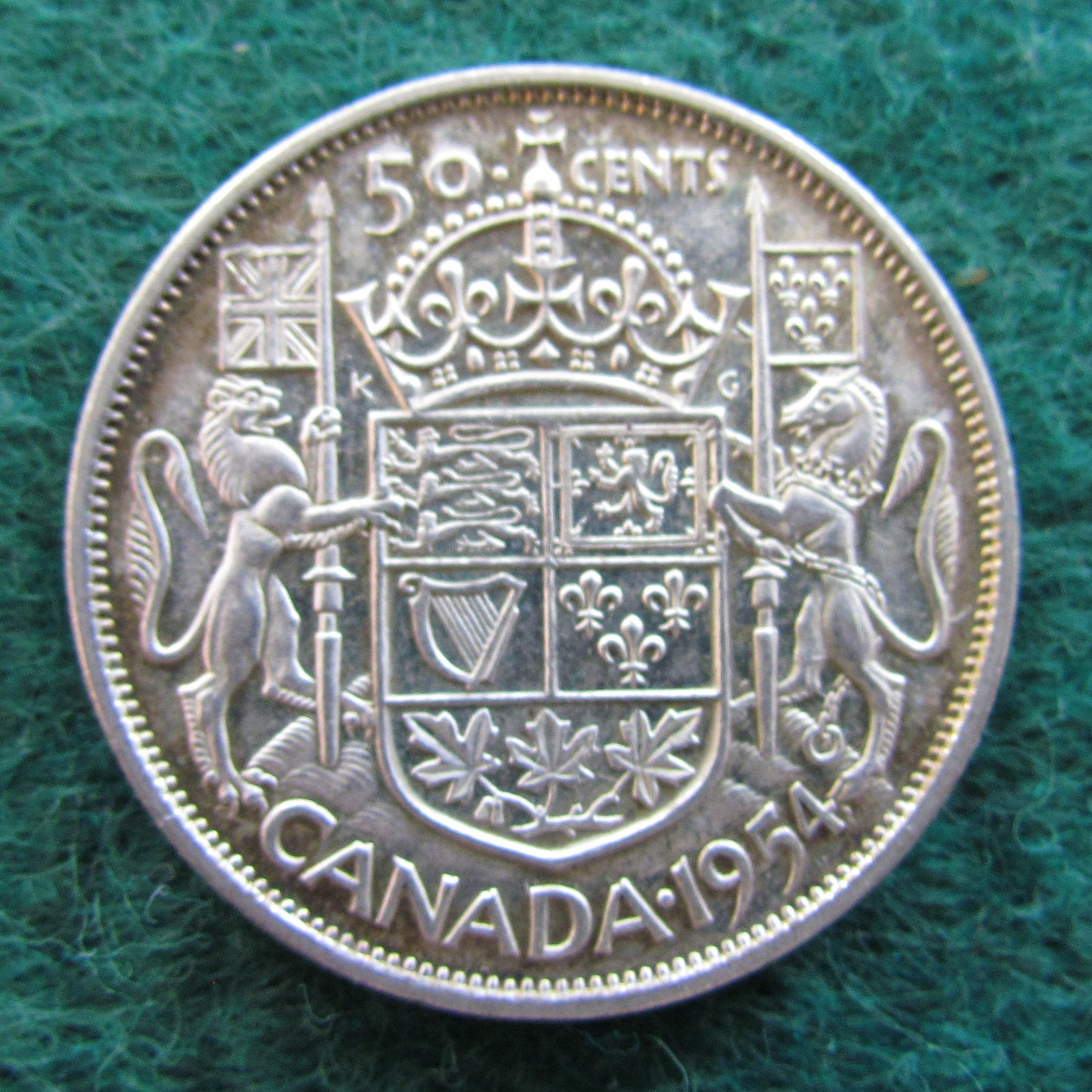 Canada 1954 50 Cent Queen Elizabeth II Coin