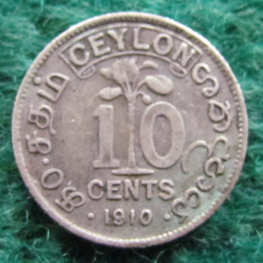 Ceylon 1910 10 Cent Coin