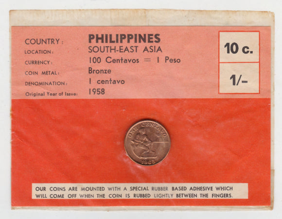Phillipines 1963 1 Centavo Copper Coin